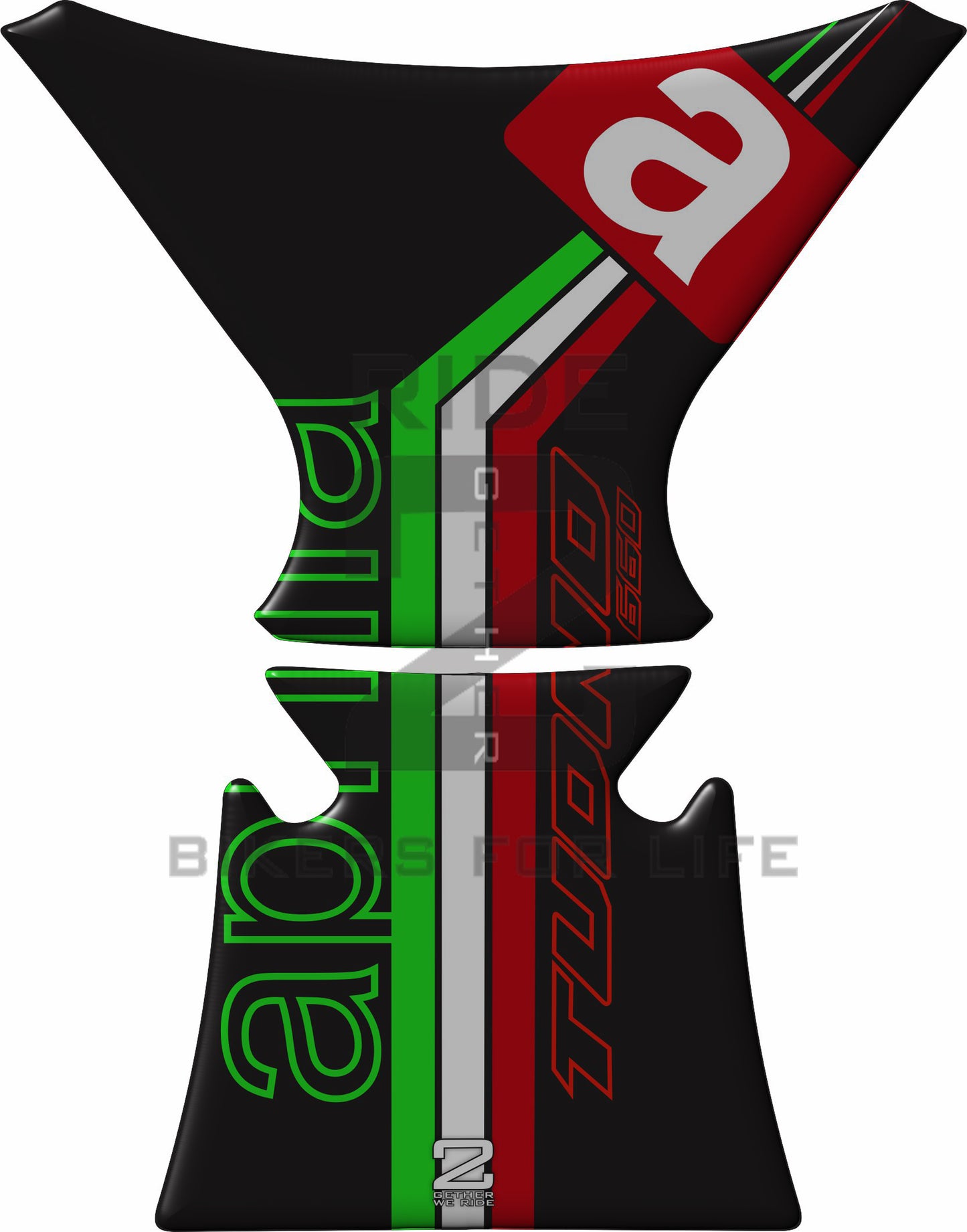 Aprilia  Tuono RS 660 Motor Bike Tank Pad. Black Universal Fit  Bike Tank Pad / Protector