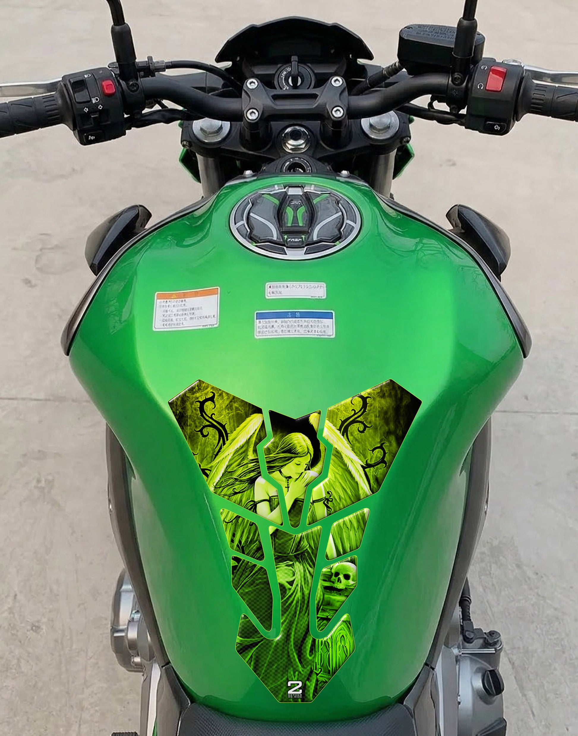 Green Angelic Motor Bike Tank Pad Protector