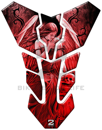 Universal Fit Red Angelic Motor Bike Tank Pad Protector. A Street Pad which fits most motorcycles.