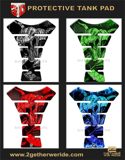 Black and Green Viper motor bike Tank Pad protector