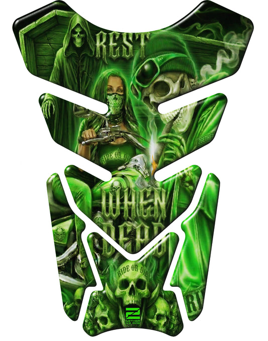 Ride or Die Green  Motor Cycle Tank Protector