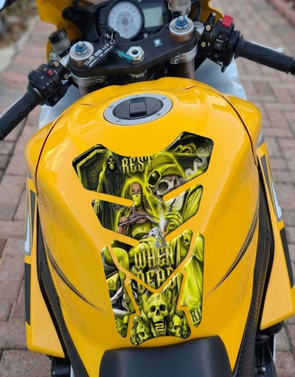 Ride or Die Yellow Motor cycle Tank Protector