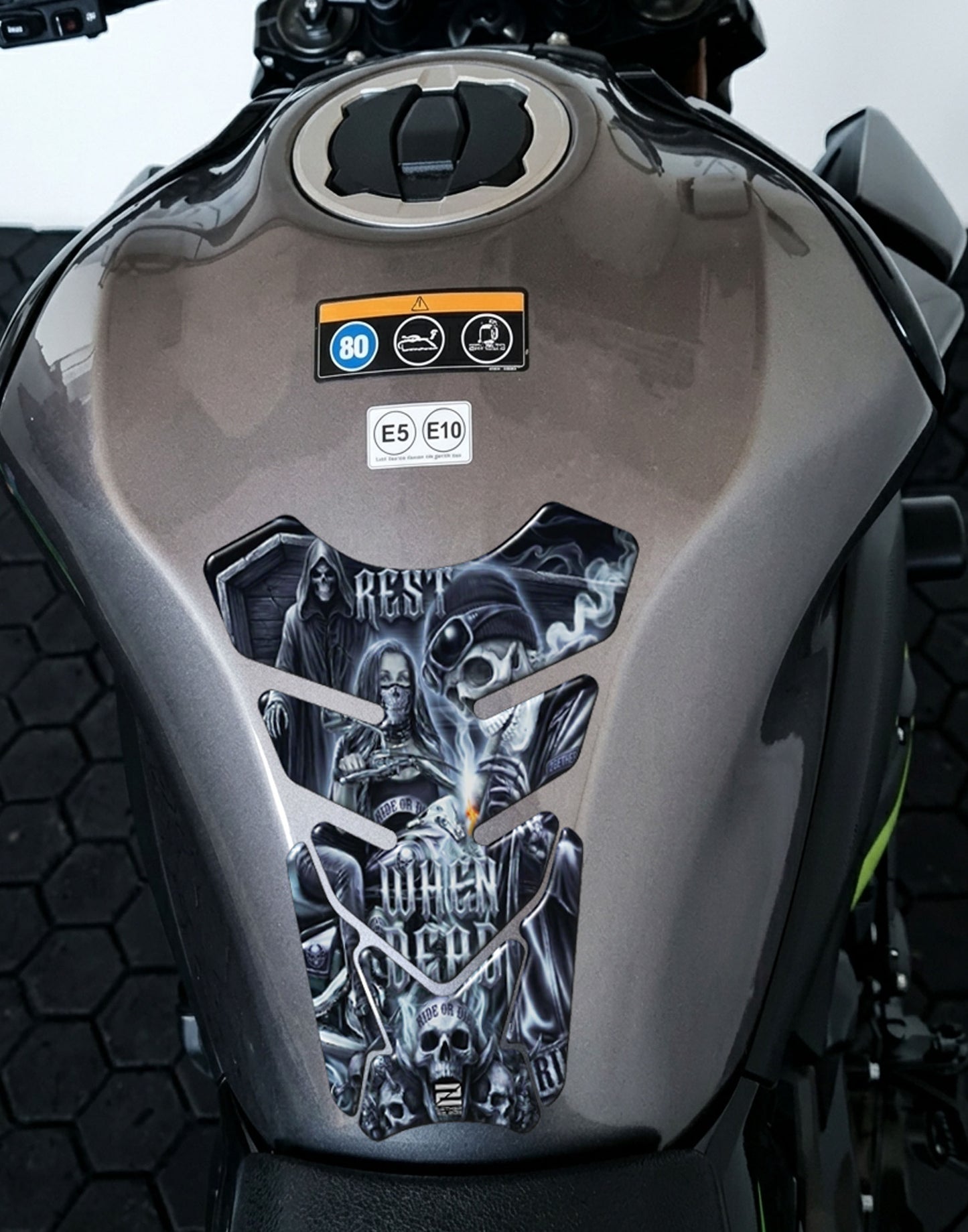 Ride or Die Black Motorcycle Tank Protector