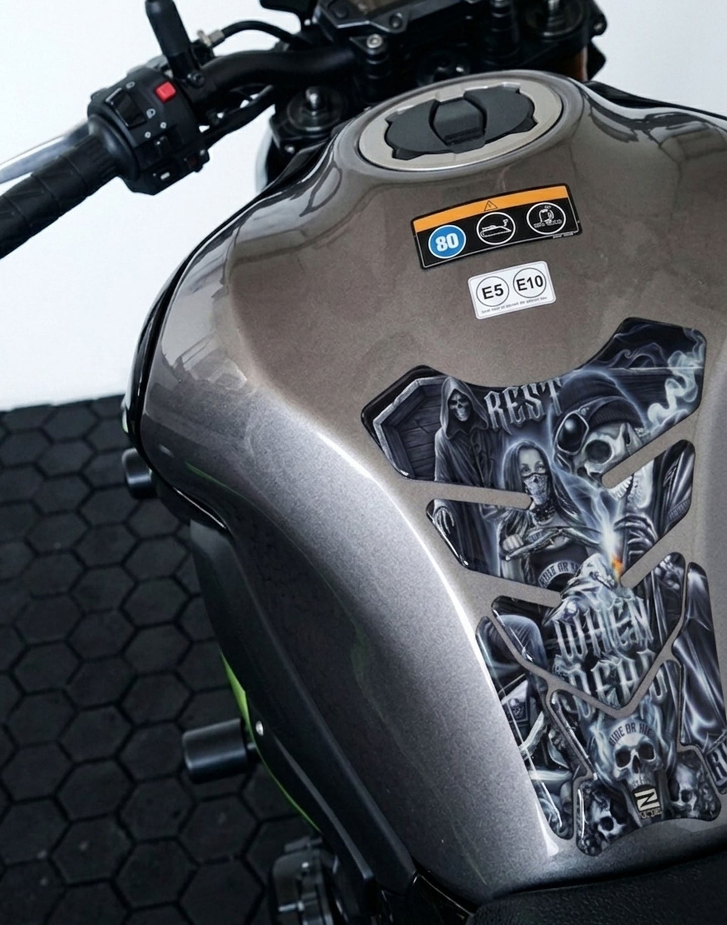 Ride or Die Black Motorcycle Tank Protector