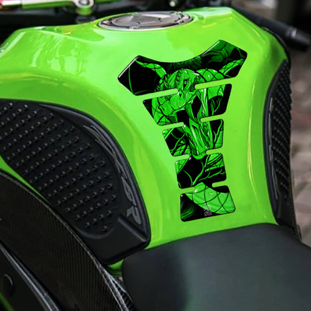 Universal Fit Black and Green Viper Street Tank Pad. A street that fits most models