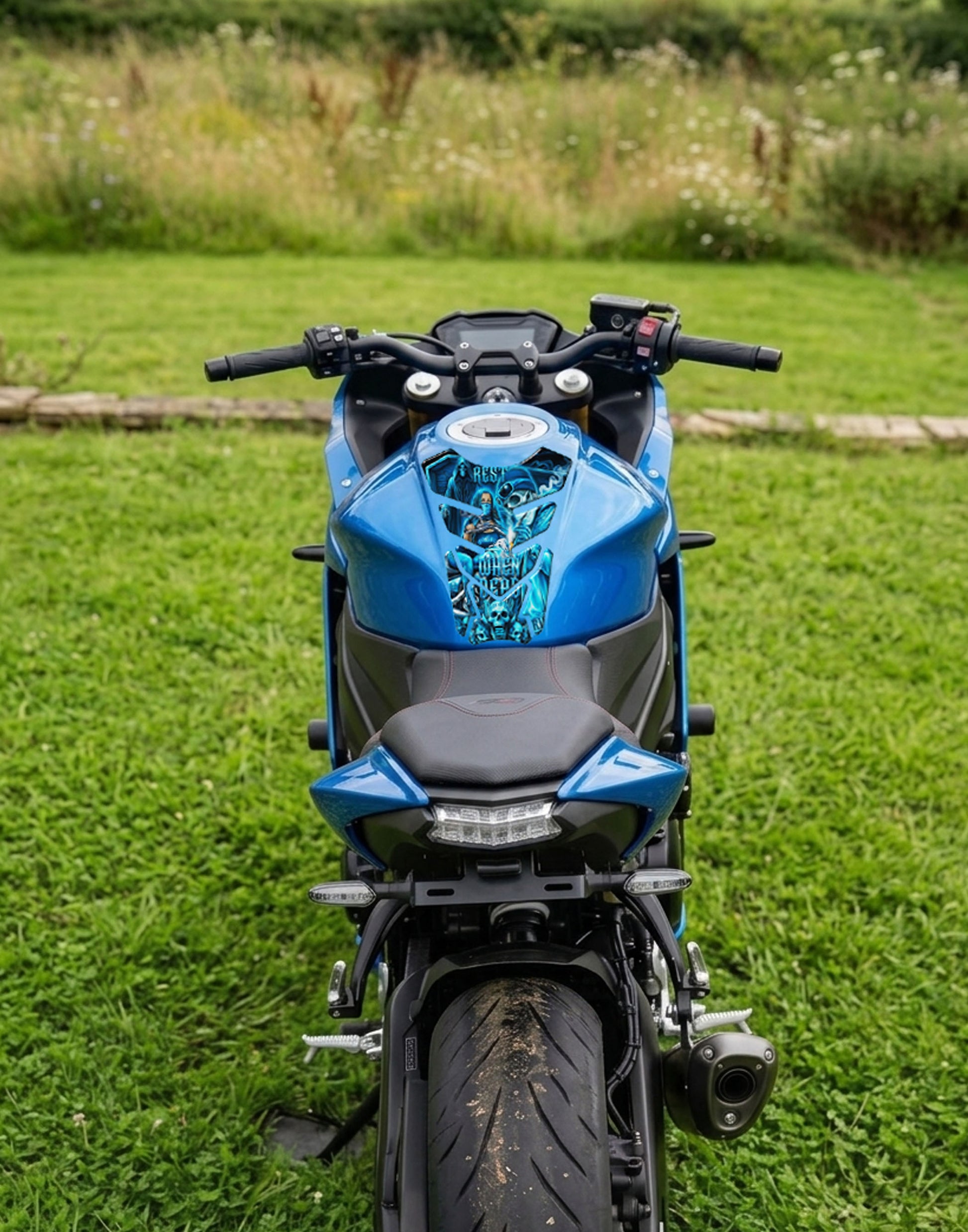 Ride or Die Blue Motorcycle Tank Protector