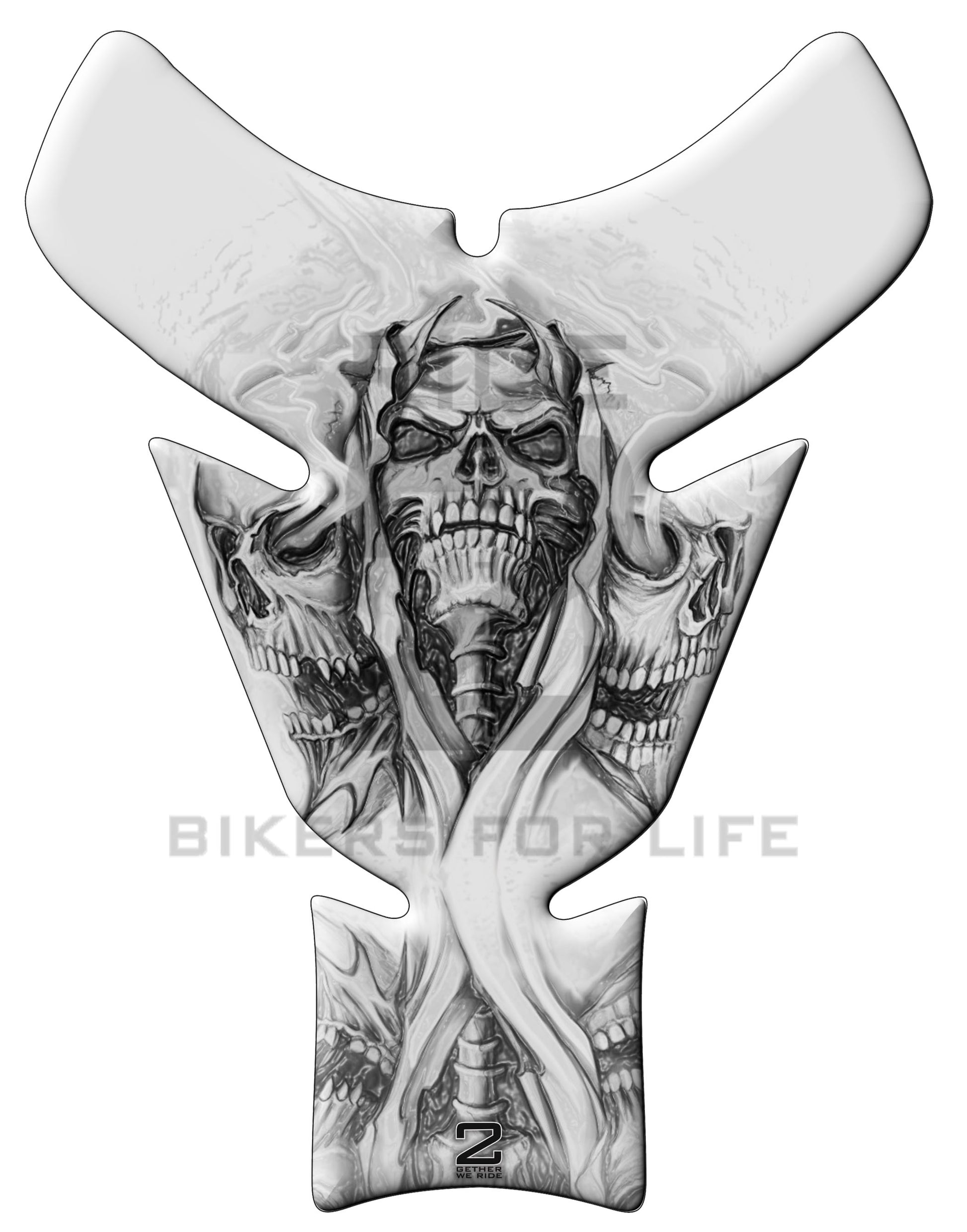 Universal Fit White Reaper Bohemian Rhapsody Tank Pad Protector. A Street Pad which fits most motorcycles.