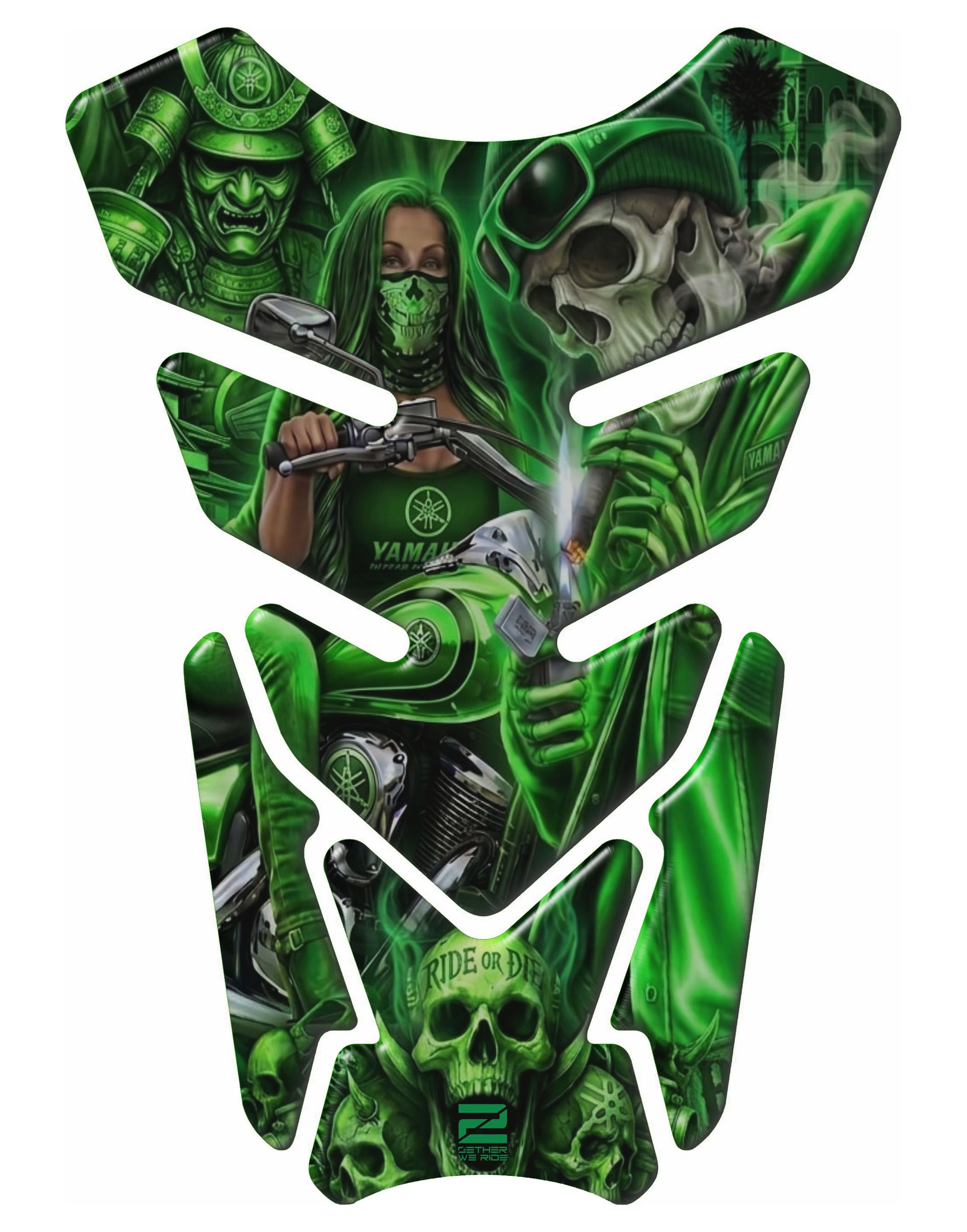 Yamaha Green Ride or Die Tank Pad Protector