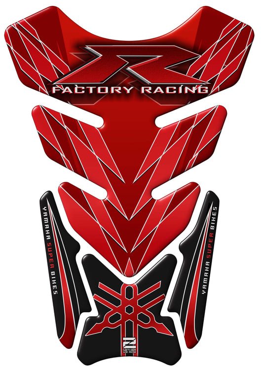 Yamaha Motor Bike Tank Pad. Red and Black Factory Racing R Series Motor Bike Tank Pad Protector.