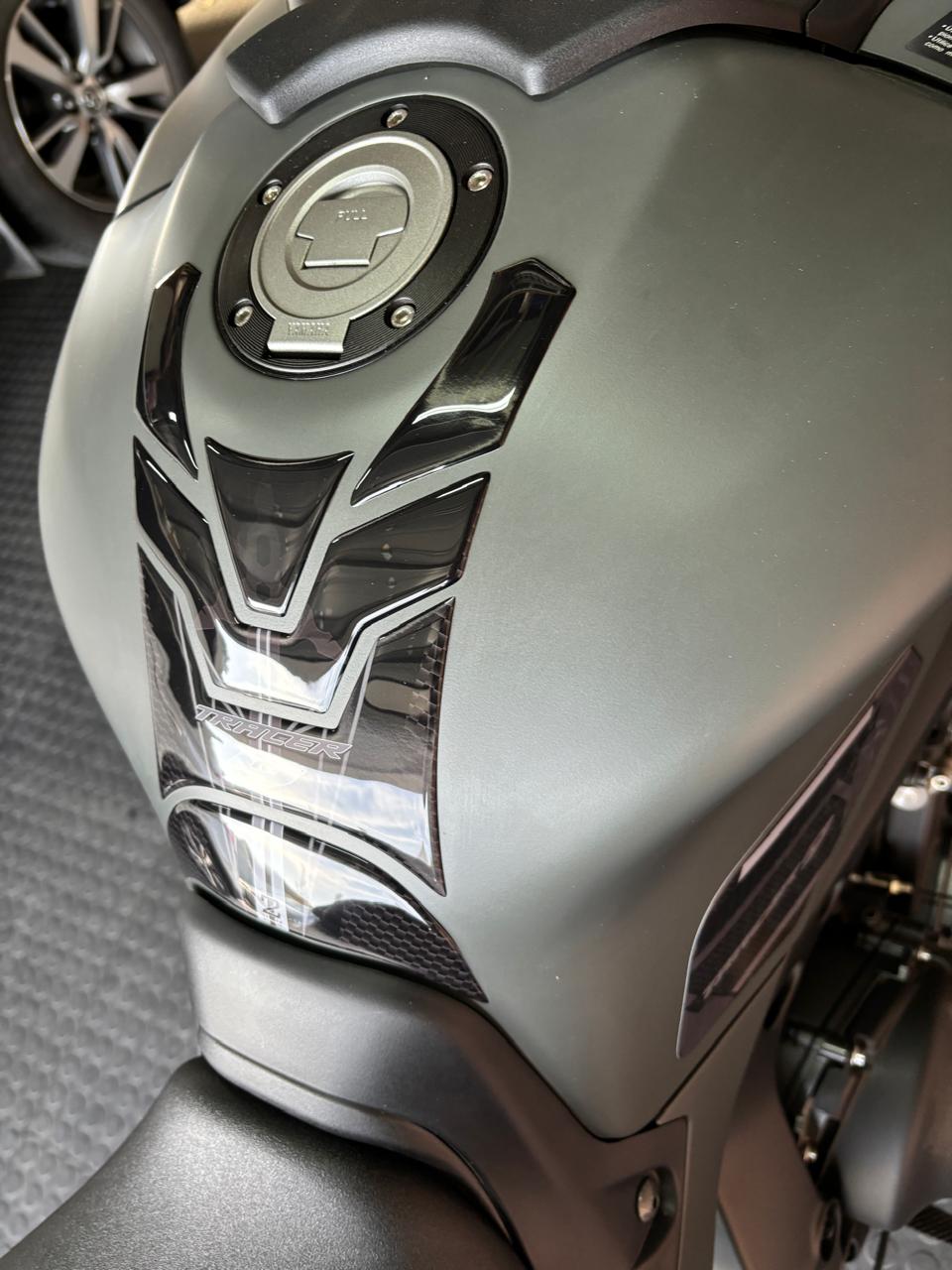 Yamaha Tracer 9 2021 -2023 MT Series. Black and Carbon Motor Bike Tank Pad Protectors.  MT 09. 2021 -2023