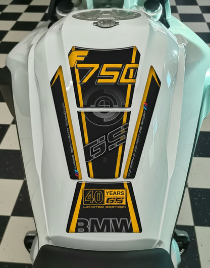BMW F 750 GS Yellow and Black&nbsp; Motor Bike Tank Pad / Protector