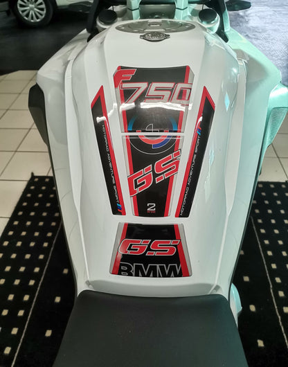 BMW F 750 GS Red and Black Motor Bike Tank Pad / Protector