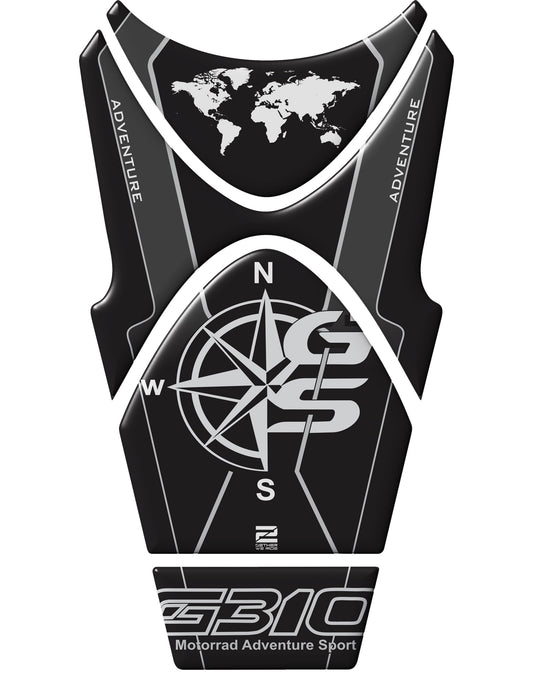 Motor Bike Tank Pad&nbsp; BMW 310 GS Black&nbsp; Motor Bike Tank Pad&nbsp; Protector.&nbsp; 2018 - 2022