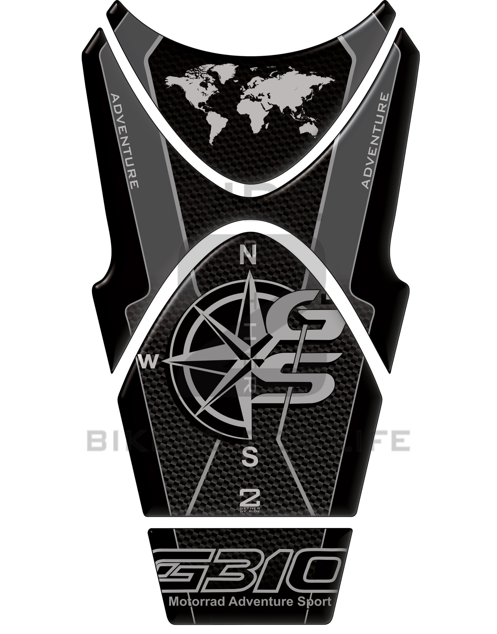 Motor Bike Tank Pad BMW 310 GS Black Carbon Fibre Motor Bike Tank Pad&nbsp;