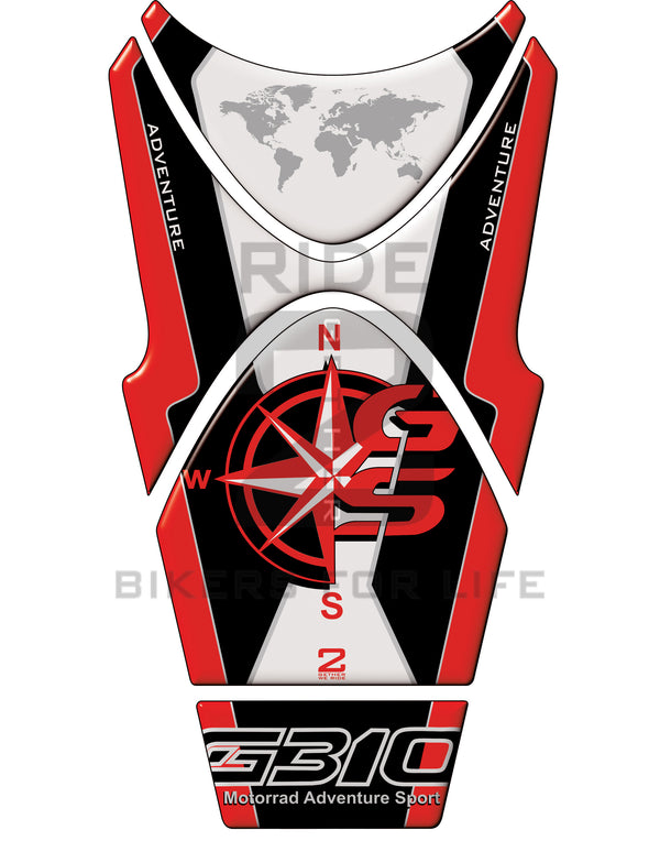 Motor Bike Tank Pad BMW 310 GS Red and Black Motor Bike Tank Pad Prote