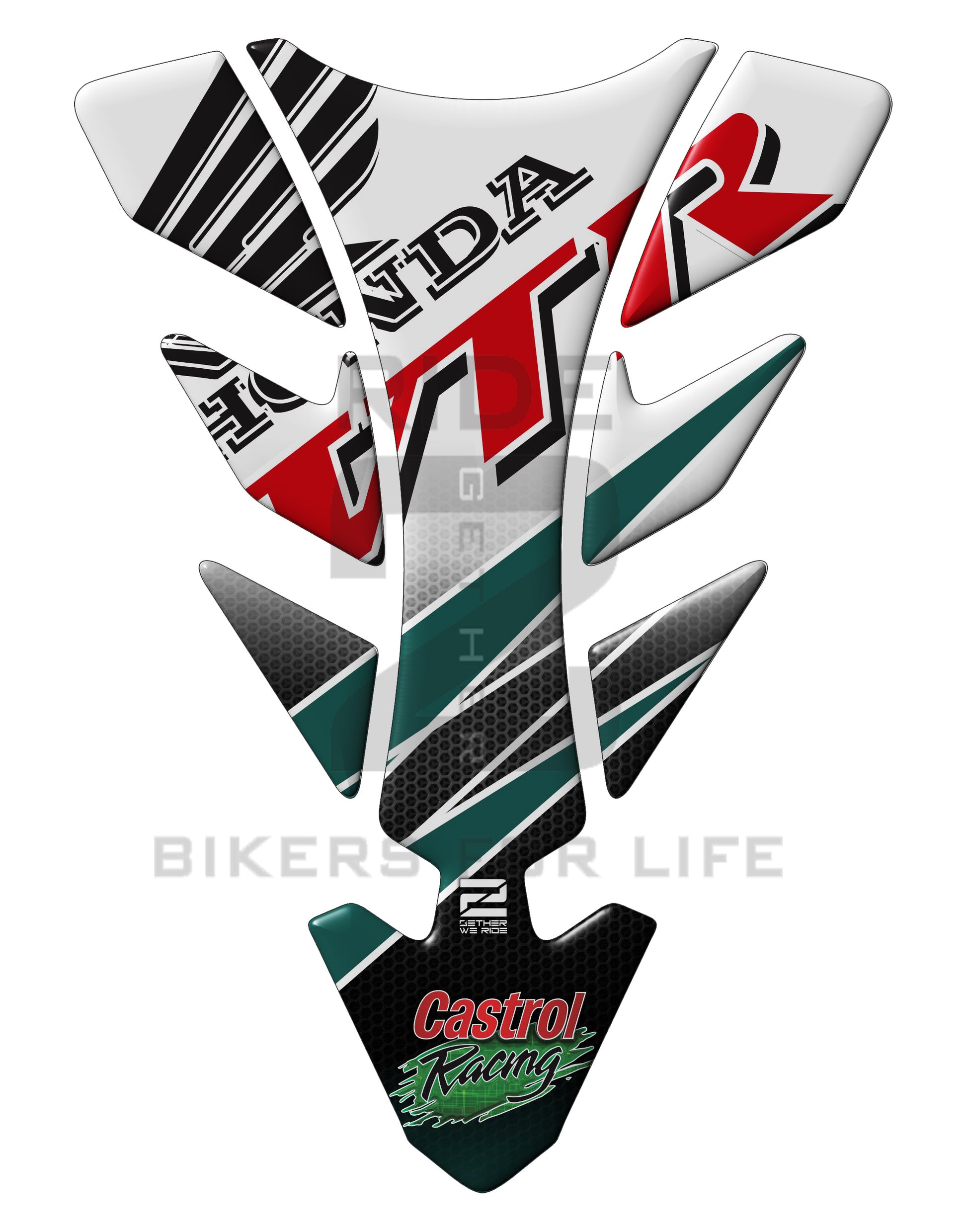 Honda VTR Castrol Racing , Protective Tank Pad. Universal Fit.