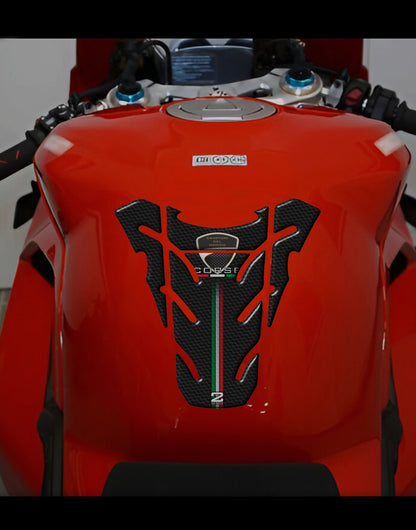 Ducati Red, Black and CArbon Fibre Motor Bike Tank Pad Protector