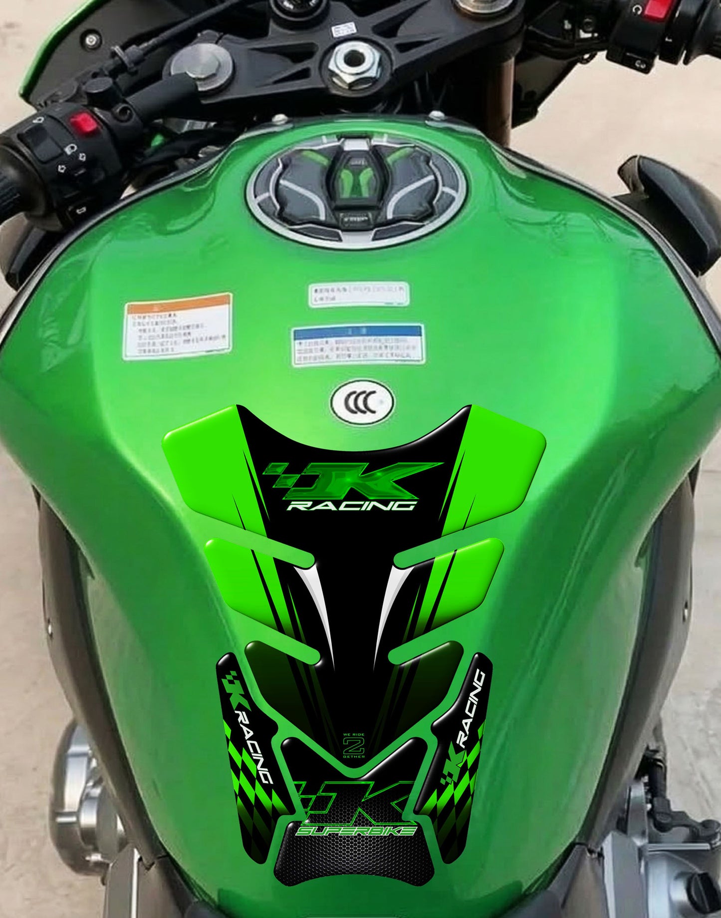 Kawasaki Tank Pad | Kawasaki Green  Motorcycle Tank Protector