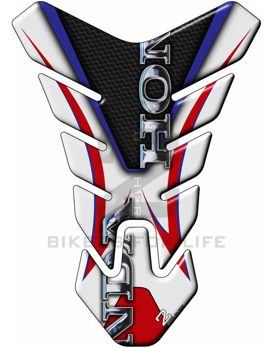 Motor Bike Tank Pad Protector - Honda CBR, NC Series, CB Series, Twin Africa - White Multi Colour  Protective Tank Pad. Universal Fit.d. Universal Fit.