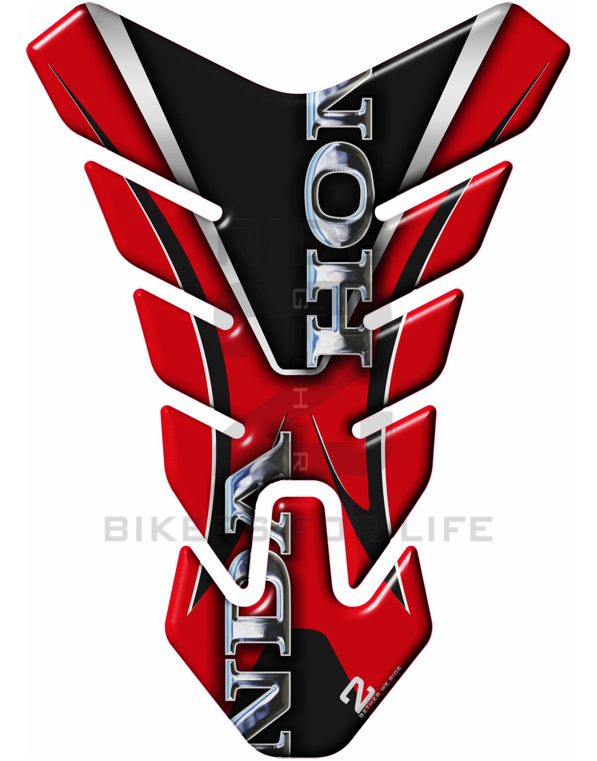 Motor Bike Tank Pad- Honda CBR, NC Series, CB Series, Twin Africa - Red and Black Protective Tank Pad. Universal Fit.