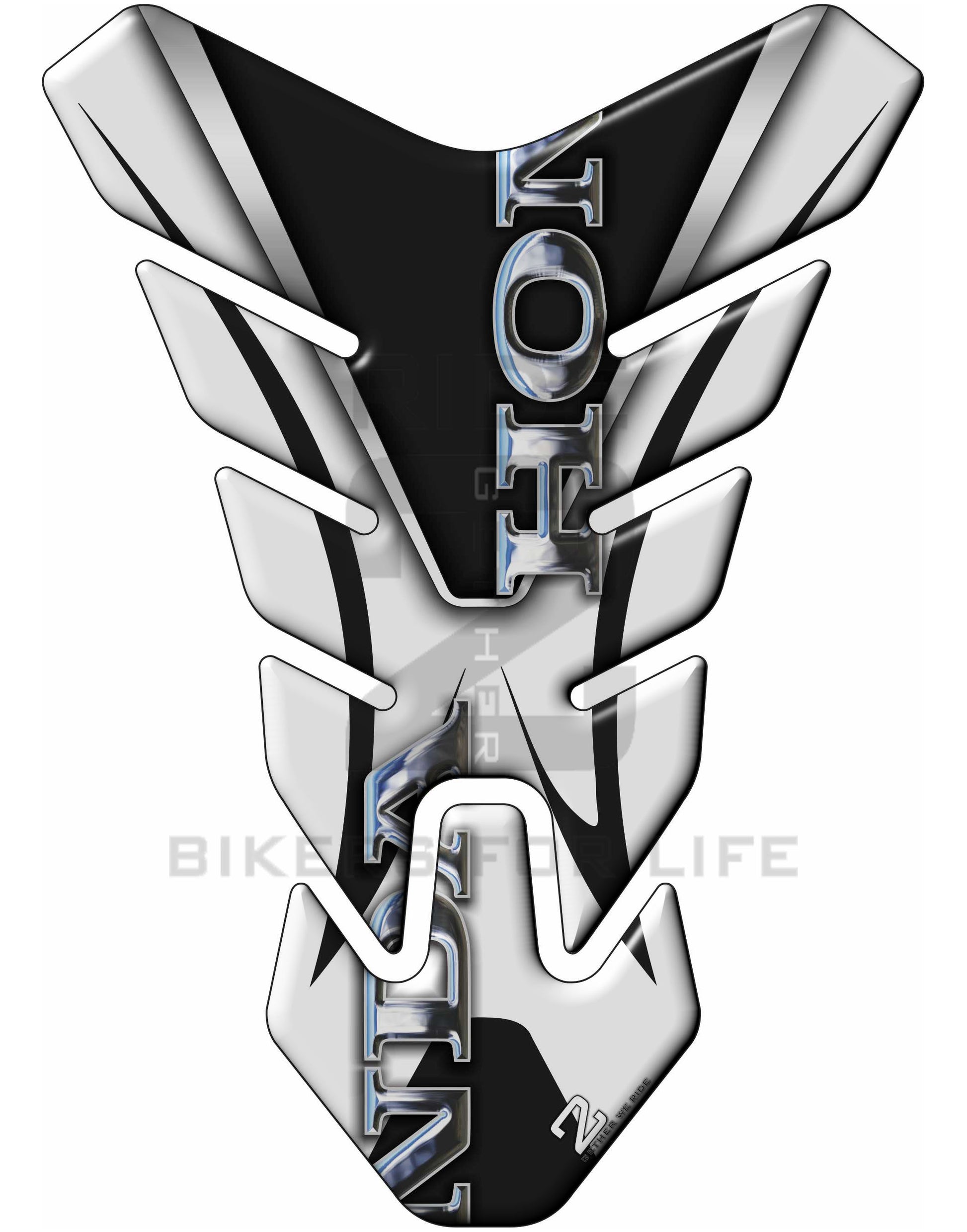 Motor Bike Tank Pad- Honda CBR, NC Series, CB Series, Twin Africa - White and Black Protective Tank Pad. Universal Fit.