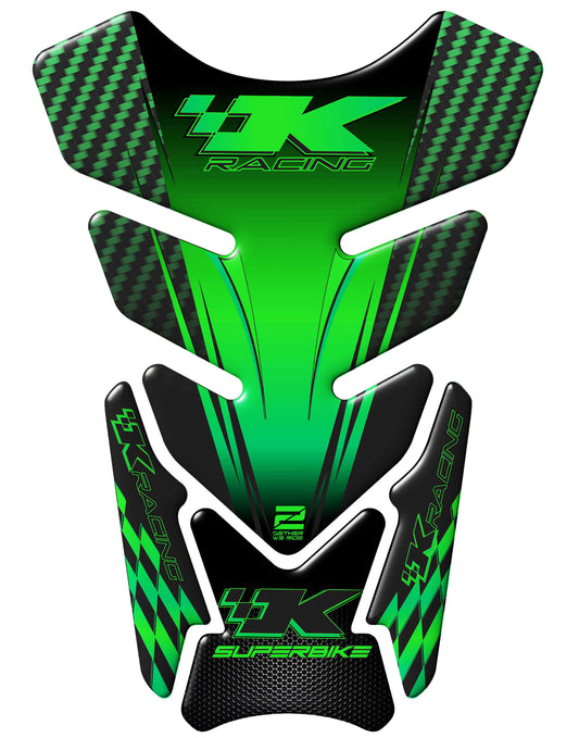 Kawasaki Tank Pad | Kawasaki green carbon Fibre Motorcycle Tank Protector