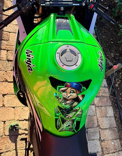 Kawasaki Biker Bunny Tank Pad Protector