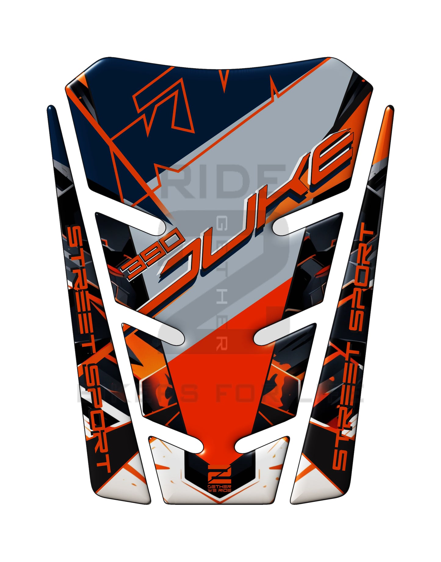 KTM Orange White, Blue and Black Carbon Fibre 390 Duke