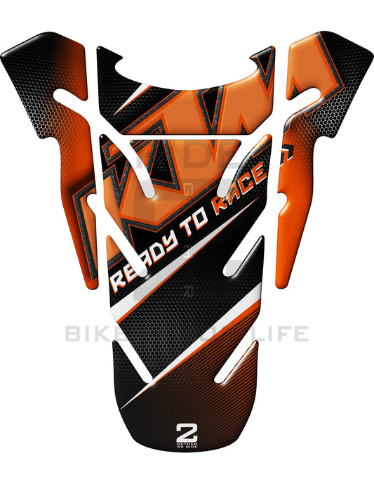 KTM Carbon Fibre Black Generic Tank Pad Protector. A universal tank pad which fit most KTM Motor Cycles.