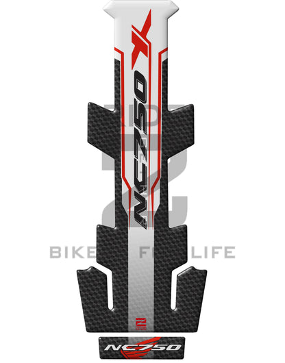 Honda NC 750 X Series, White and Black Carbon Fibre Protective Tank Pad. Universal Fit.