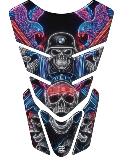 BMW Ride or Die Neon Glow  Motor Bike Tank Pad Protector.