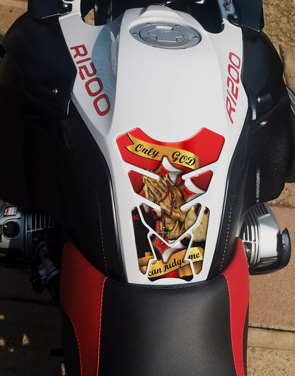Motor Bike Tank Pad.  Christian tank pad protector.