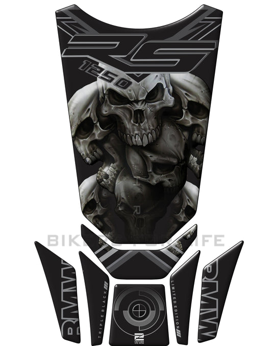 BMW R 1250 Triple Black 5 Skulls Motor Bike Tank Pad / Protector 2023 - 2024