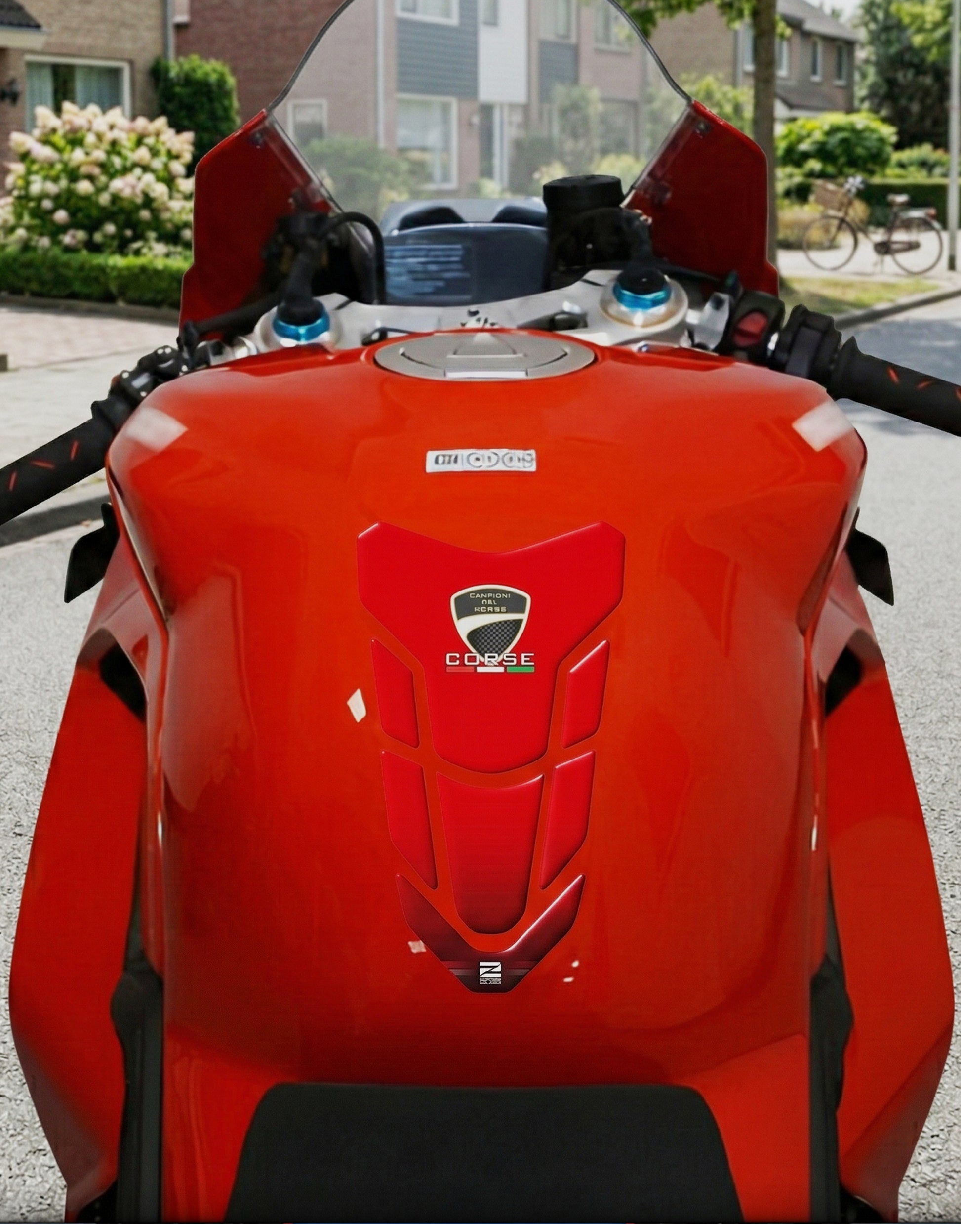 Ducati V4 Red Motor Bike Tank Pad