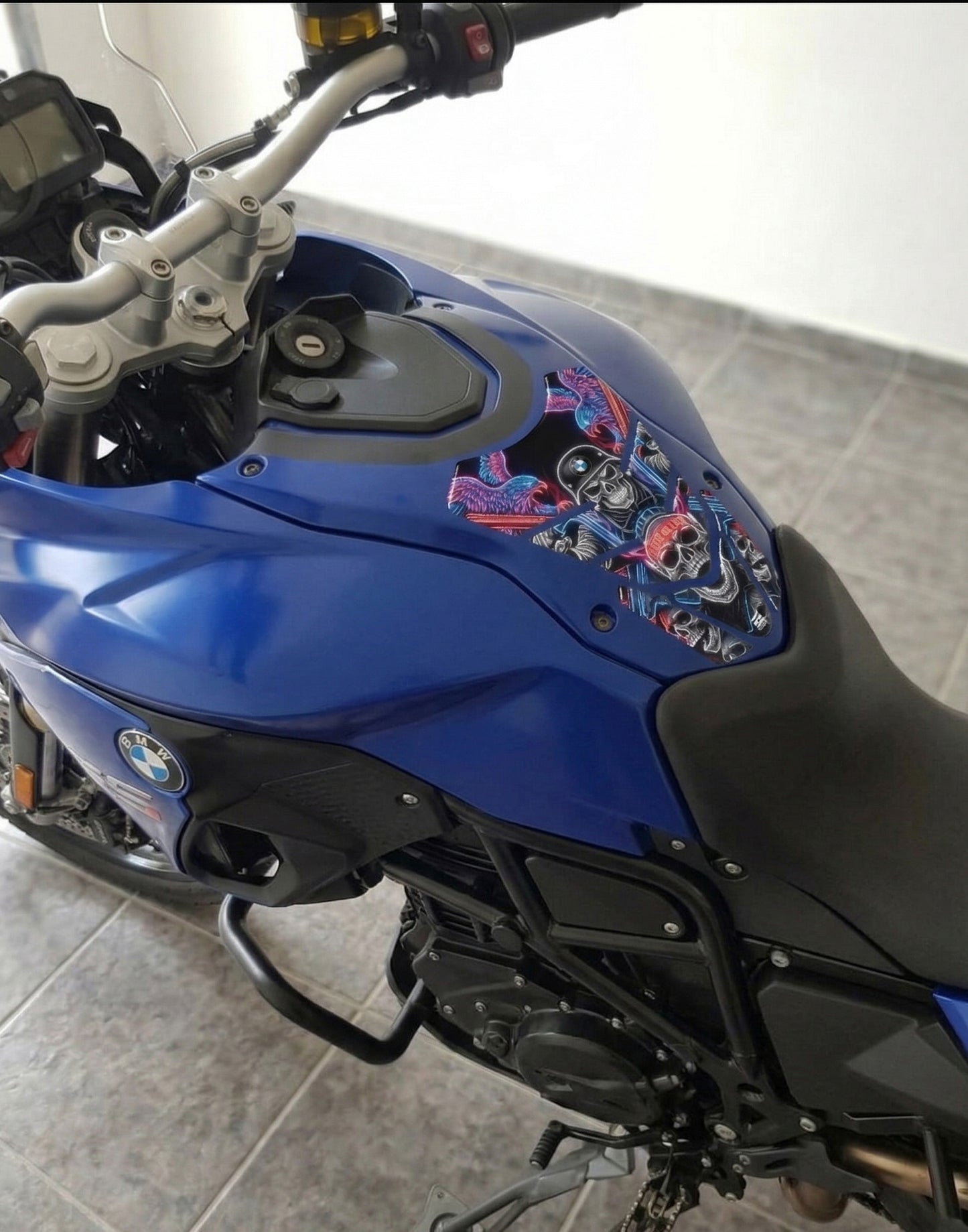 BMW Ride or Die Neon Glow  Motor Bike Tank Pad Protector.