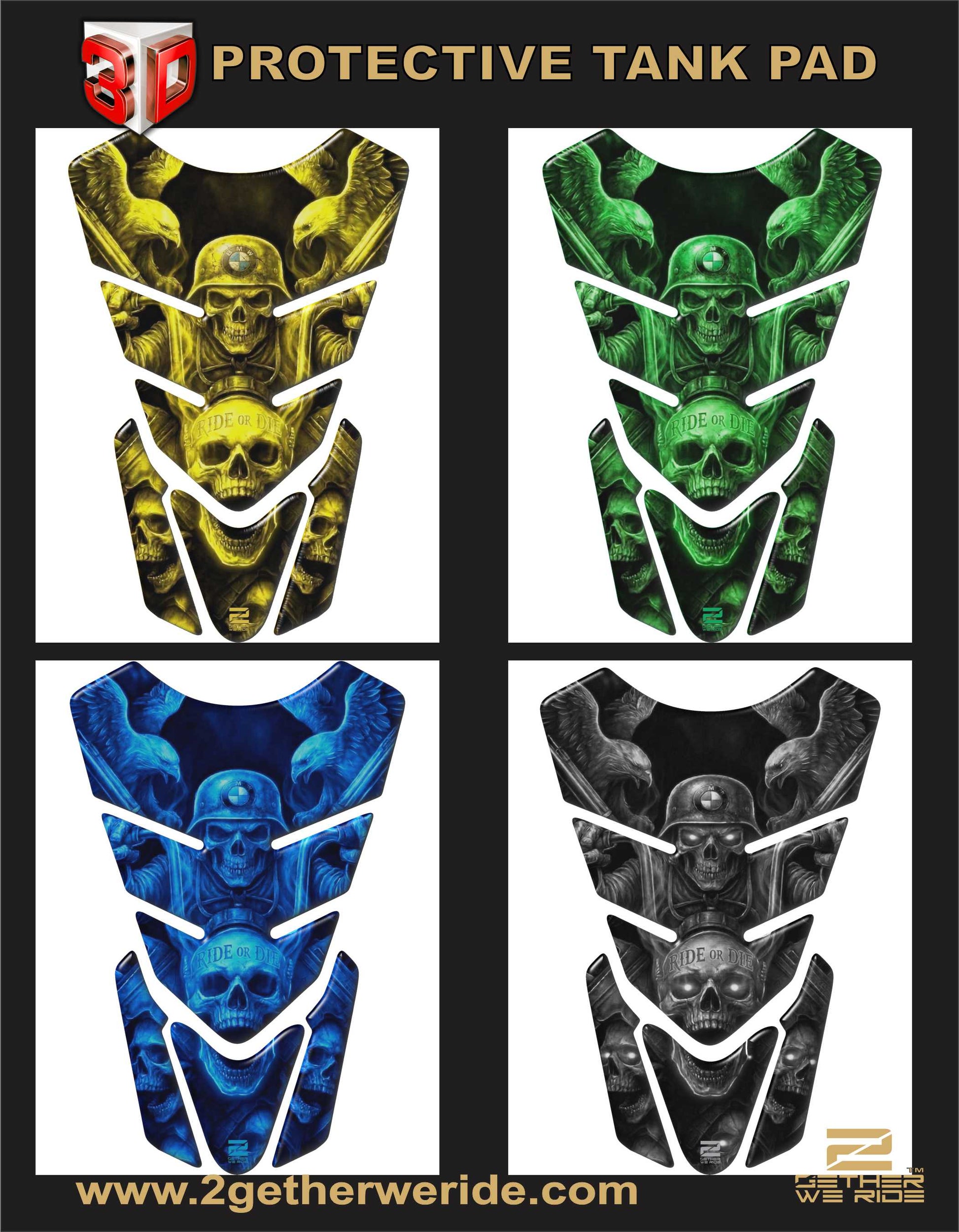 BMW Ride or Die Motor Bike Tank Pad Protector.
