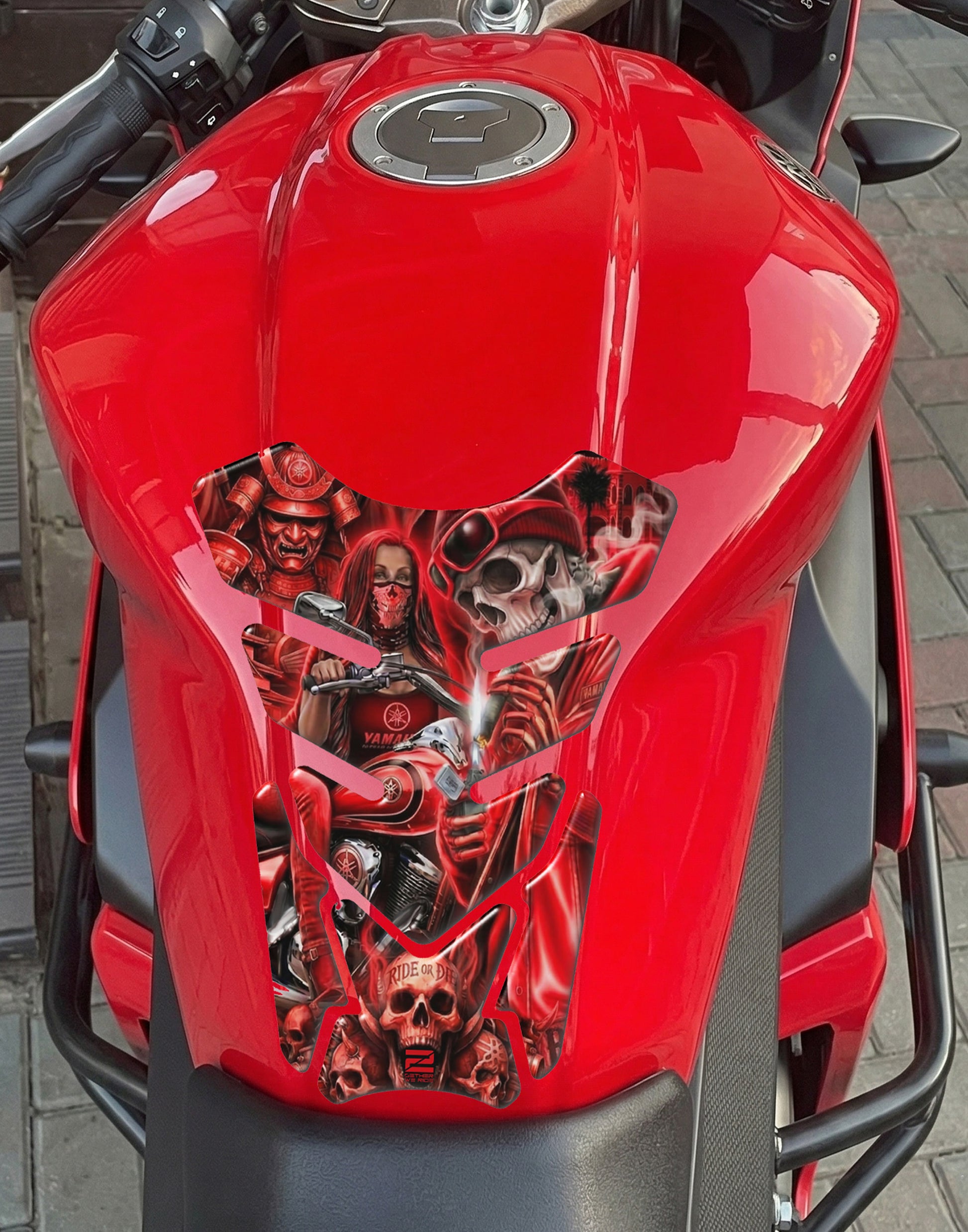 Yamaha Red Ride or Die Tank Pad Protector