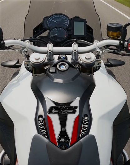 BMW F 800 GS White and Black Motor Bike Tank Pad / Protector 2013 - 2017