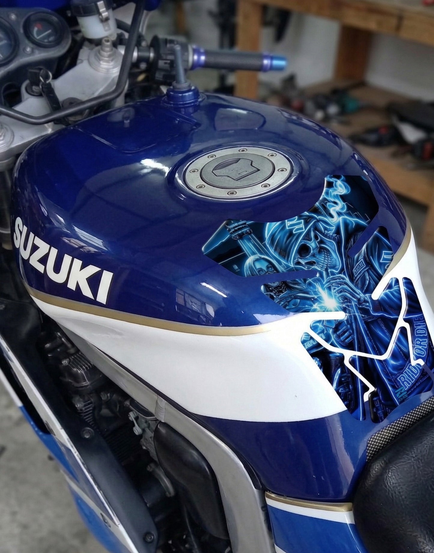 Suzuki Green Ride or Die Tank Pad Protector