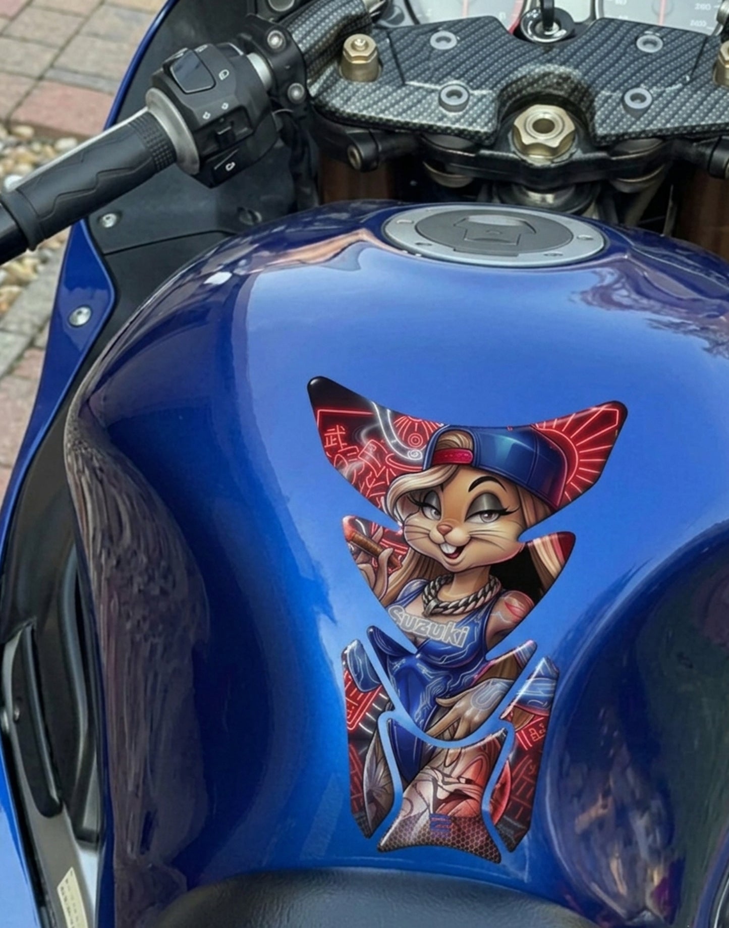 Suzuki Biker Bunny Tank Pad Protector