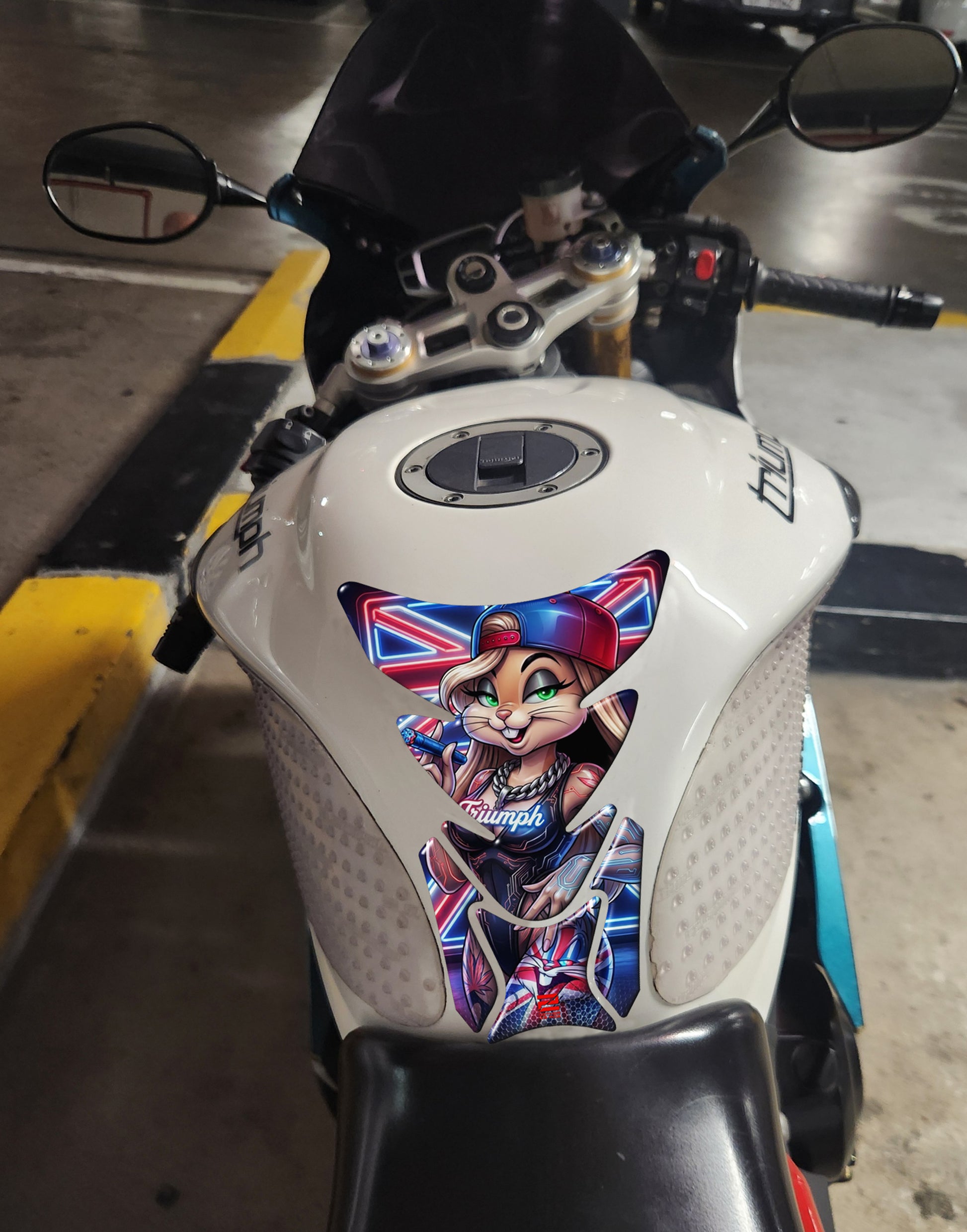 Triumph Biker Bunny Tank Pad Protector