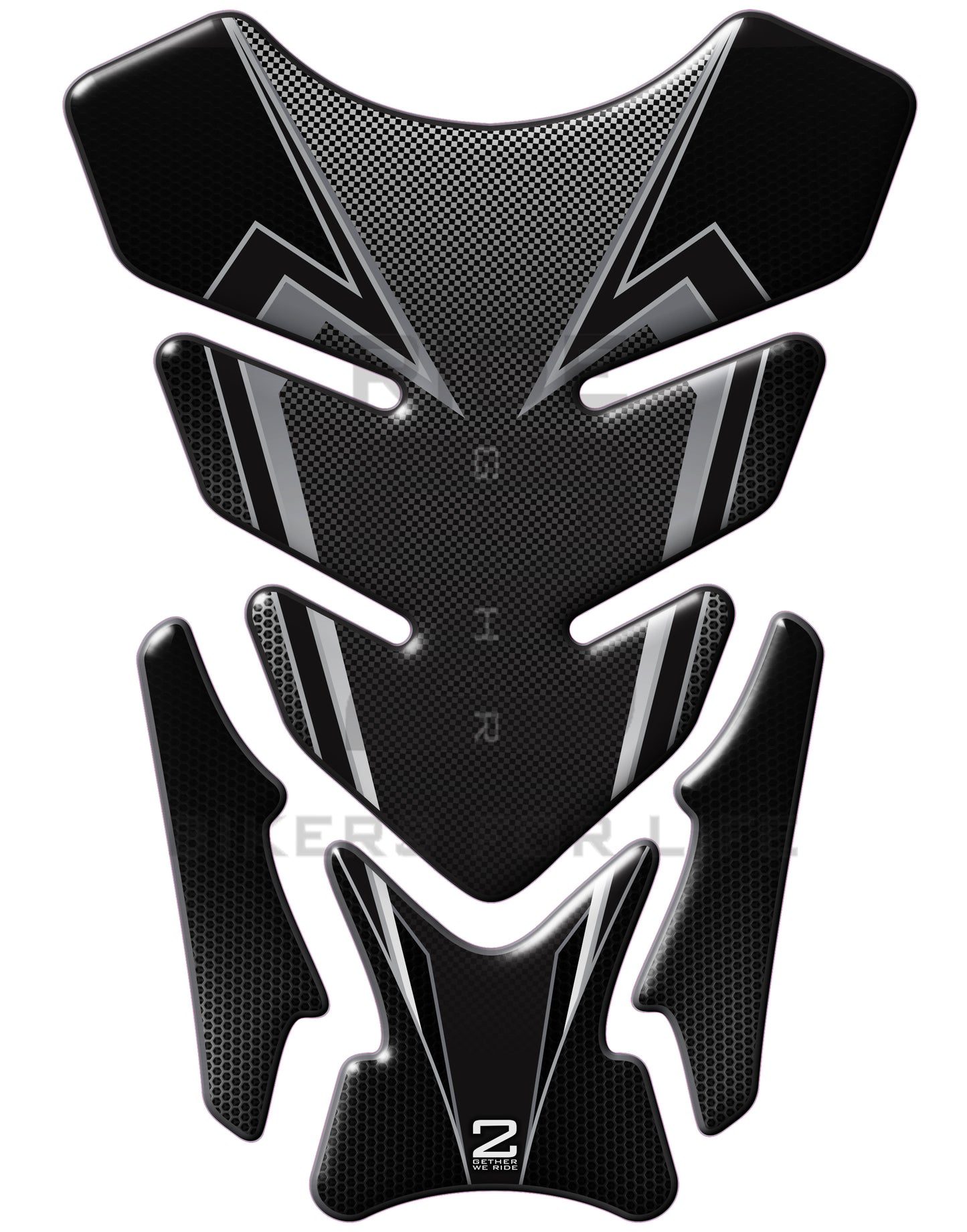 Universal Fit Black Carbon Fibre Motor Bike Tank Pad Protector. A Street Pad which fits most motorcycles.