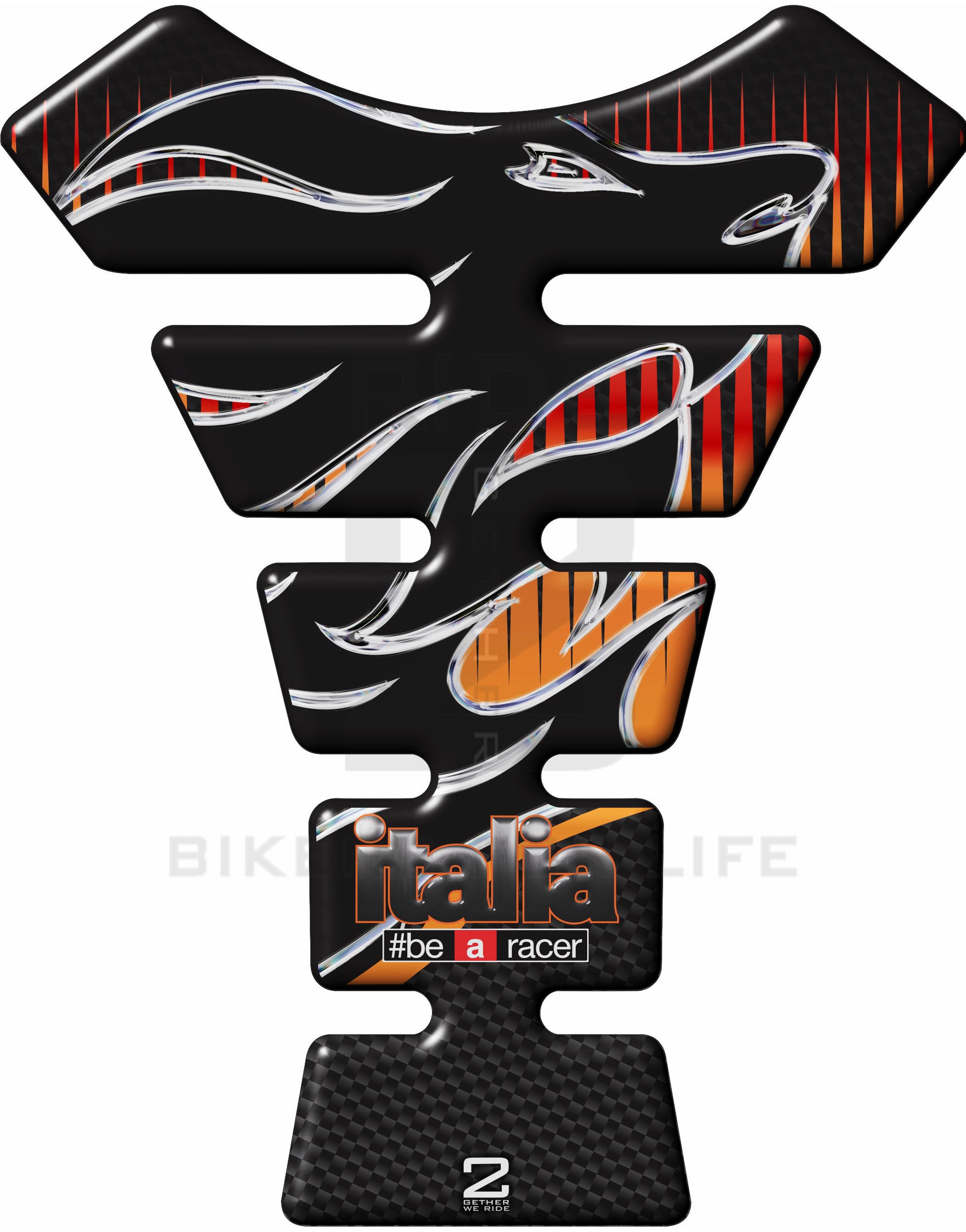 Aprilia  RSV 1000 - MILLE - RS250 - RSV4 - RSV4R - FALCO etc Italia Factory  Racing  Black and Chrome Universal Fit  Motor Bike Tank Pad / Protector. Fits most models