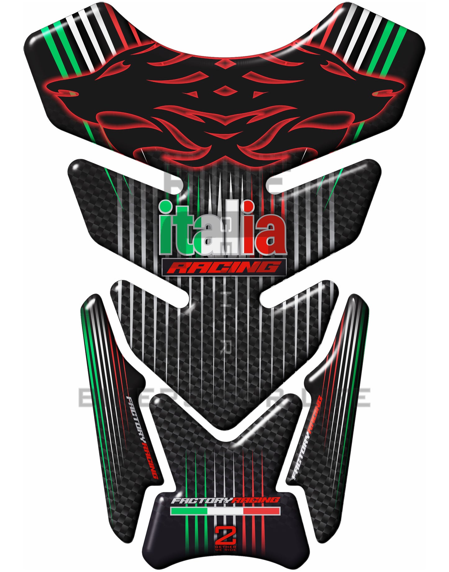 Aprilia  RSV 1000 - MILLE - RS250 - RSV4 - RSV4R - FALCO etc Italia Factory  Racing  Black and Red Universal Fit  Motor Bike Tank Pad / Protector. Fits most models