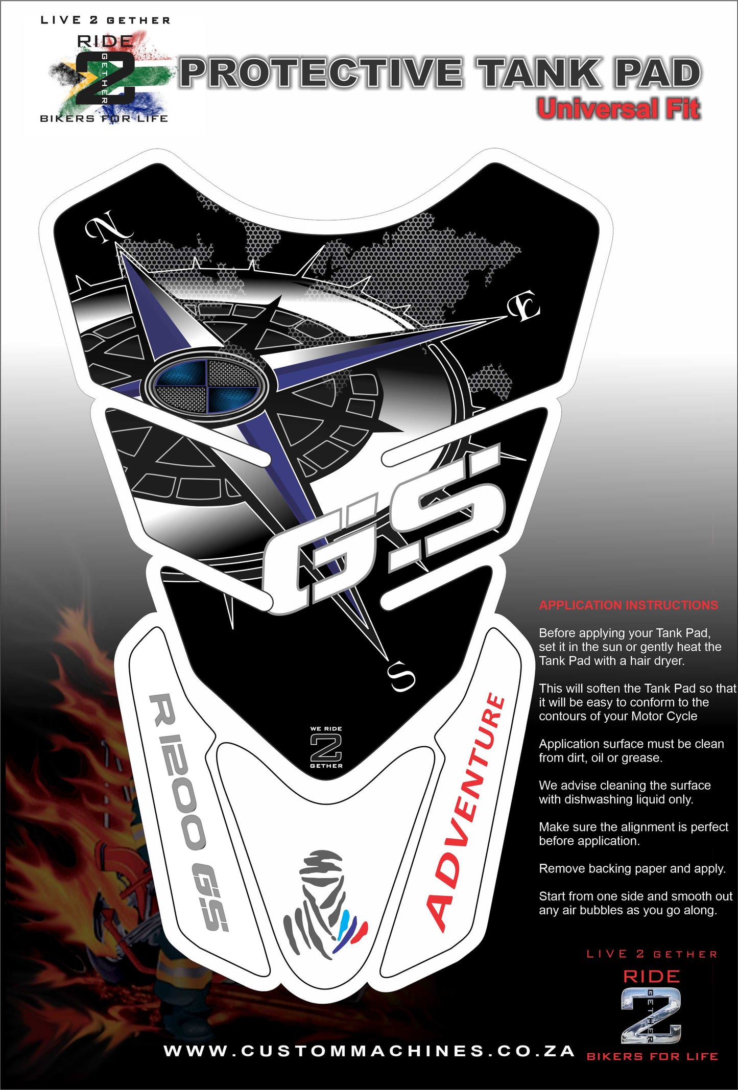 BMW R 1200 GS Adventure white tank pad