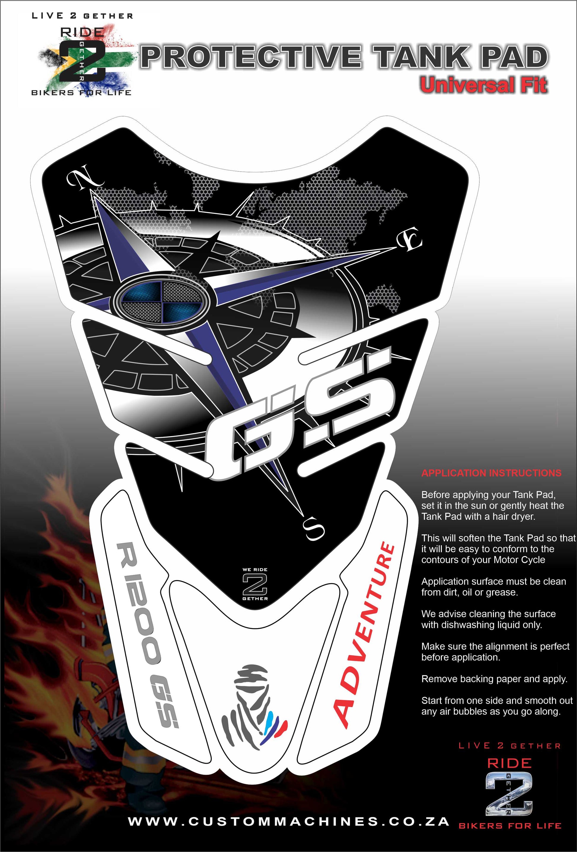 BMW R 1200 GS Adventure white tank pad
