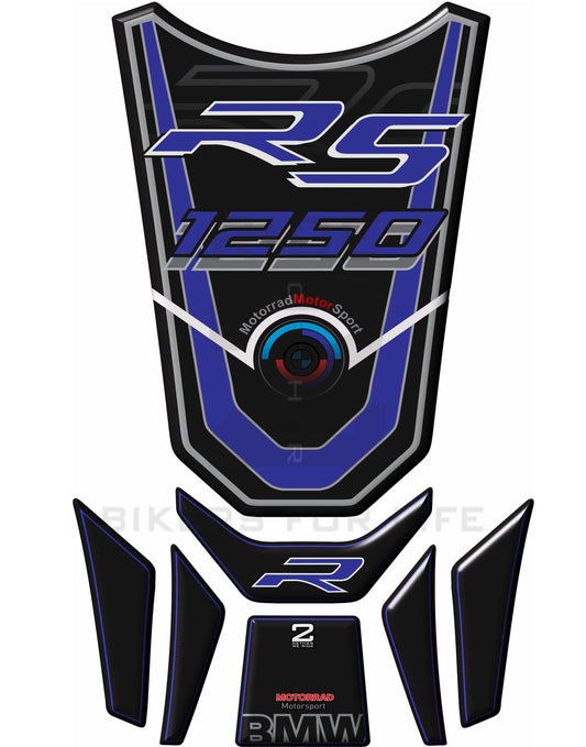 BMW R 1250 RS Blue and Black Motor Bike Tank Pad  Protector 2019 - 2022