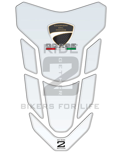 Ducati V4 Ice White Motor Bike Tank Pad