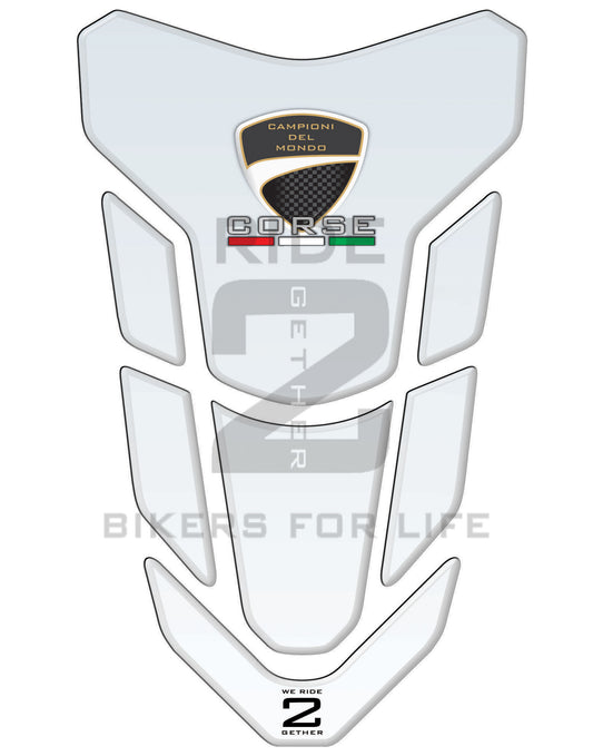 Ducati Ice White Motor Bike Tank Pad