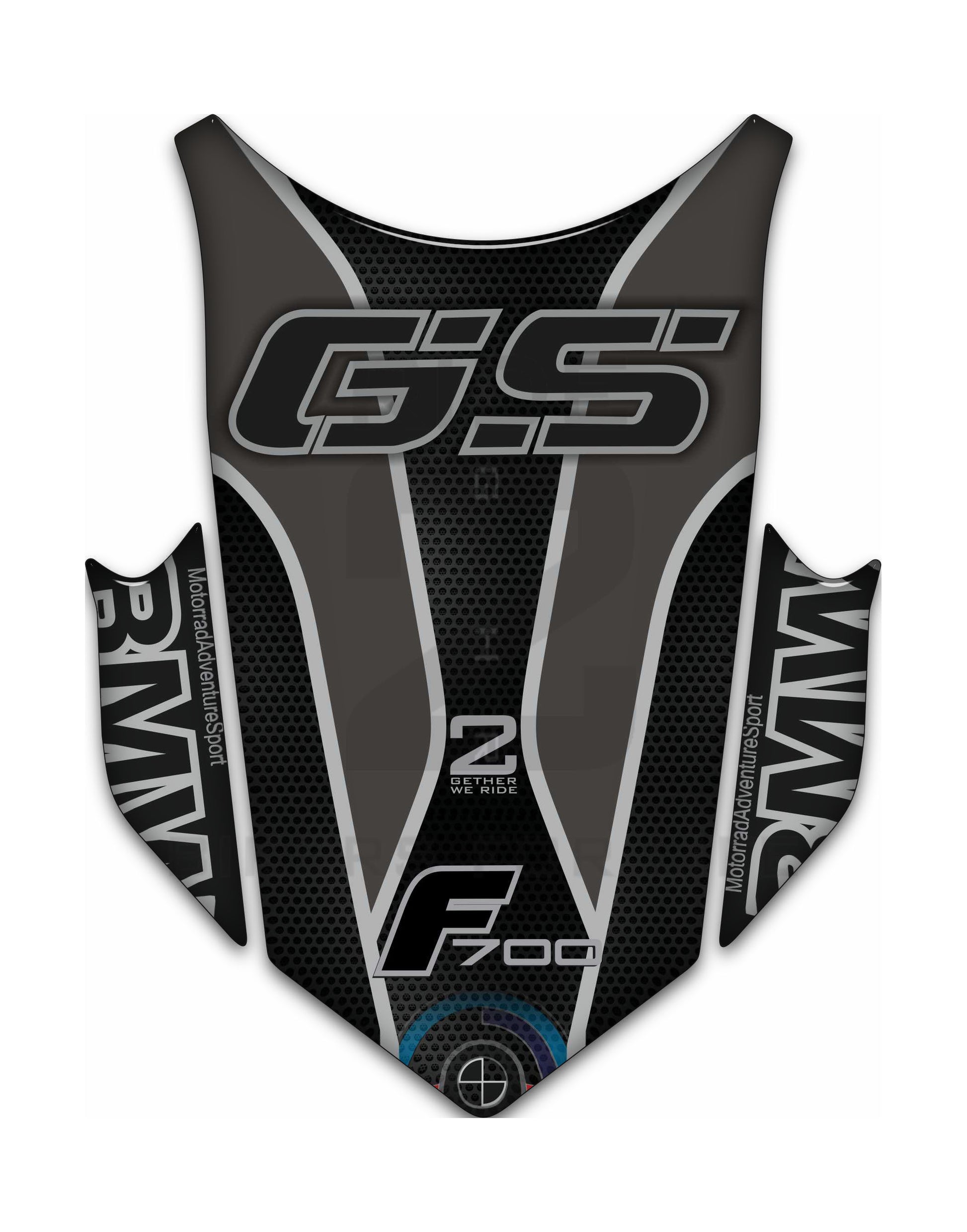 BMW F 700 GS Black and Grey Motor Bike Tank Pad / Protector